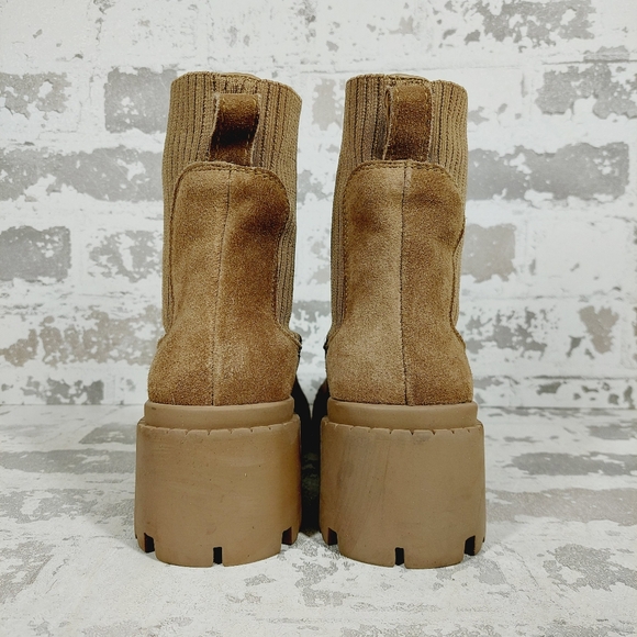 NEW Steve Madden Shoes Hayle Sand Suede Heeled Ankle Chelsea Boots i107 - Picture 5 of 10